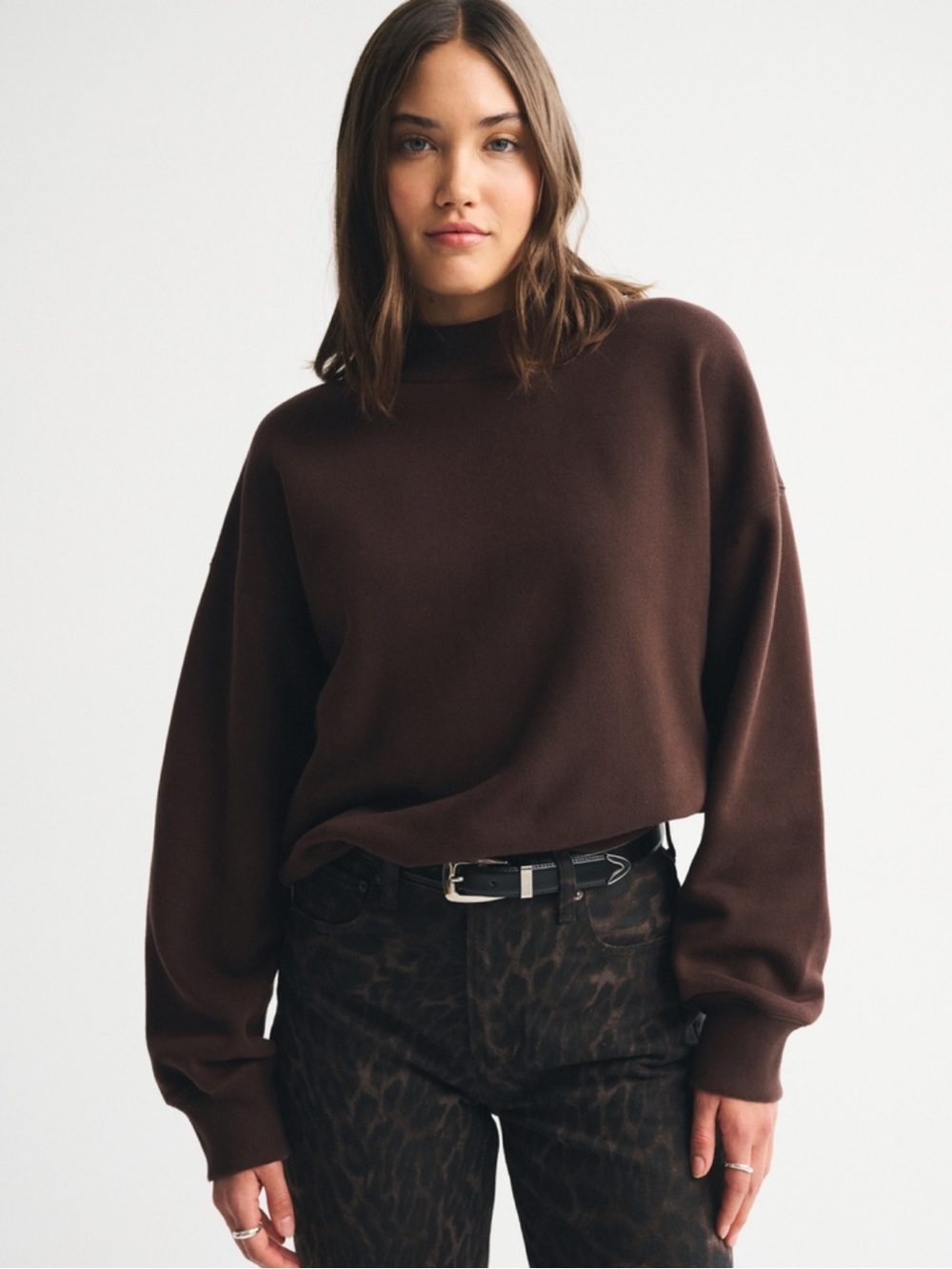 sunday mockneck crew sweatshirt - Picture 2 of 12